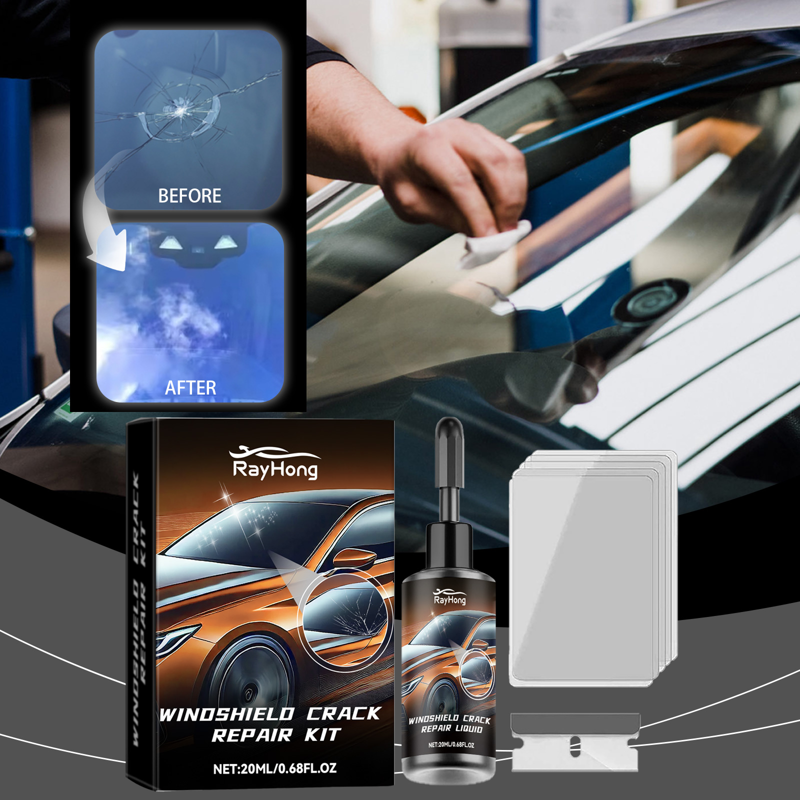 Car Windshield Crack Repair Re - Liquid Uv Glue Kit avaliação e preço