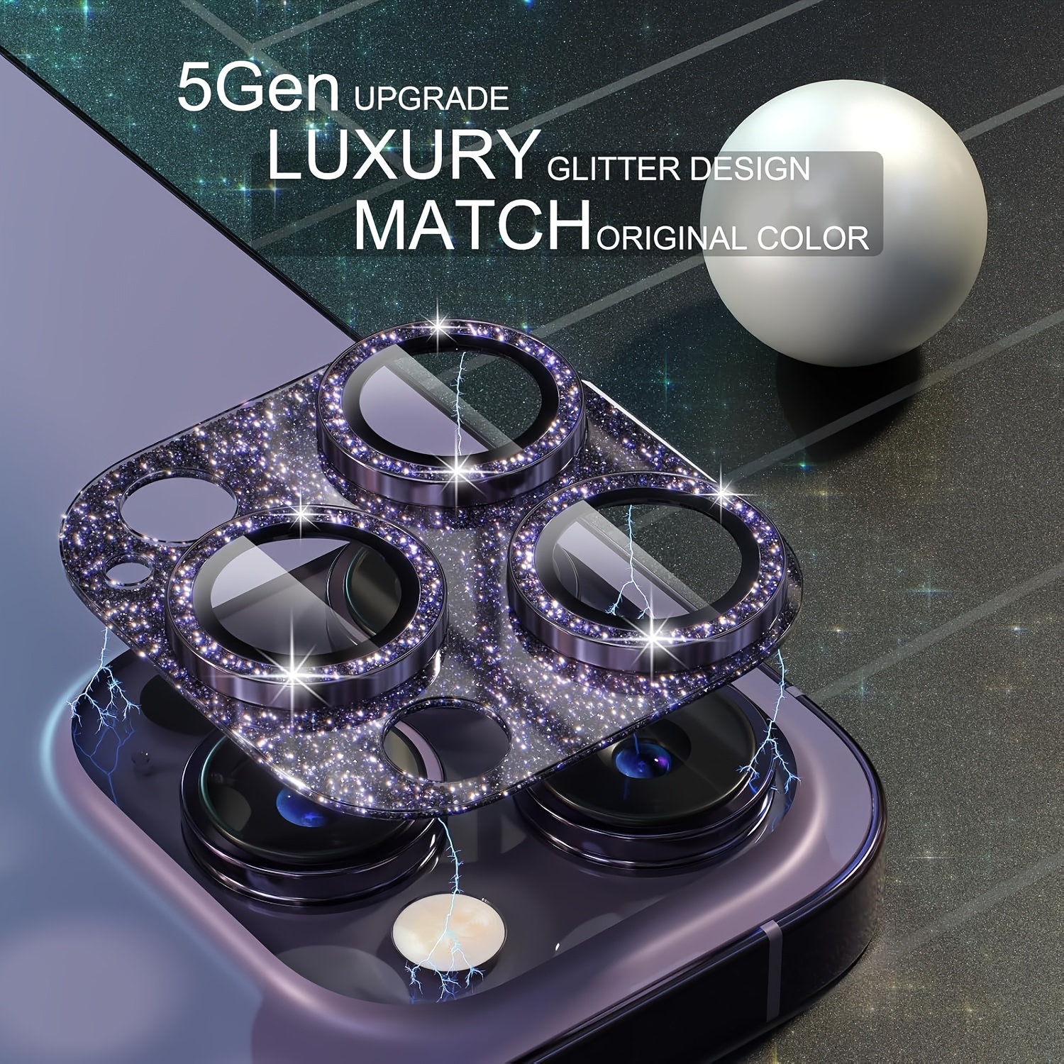 1 Pcs Glitter-Purple Camera Le - Tempered Glass Screen 9H avaliação e preço