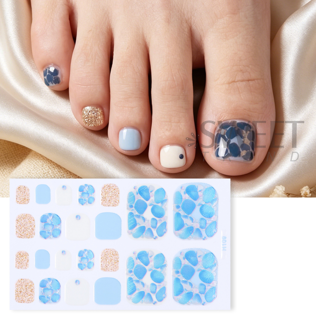 5pcs Elegant Rhinestone Design - Full Cover Adhesive avaliação e preço