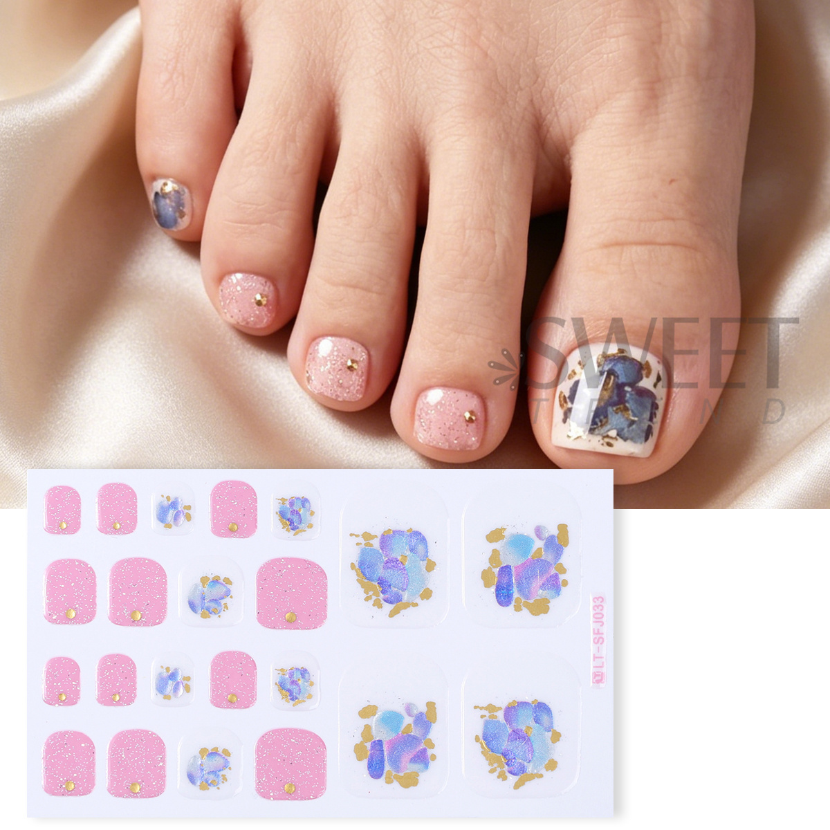 5pcs Elegant Rhinestone Design - Full Cover Adhesive avaliação e preço
