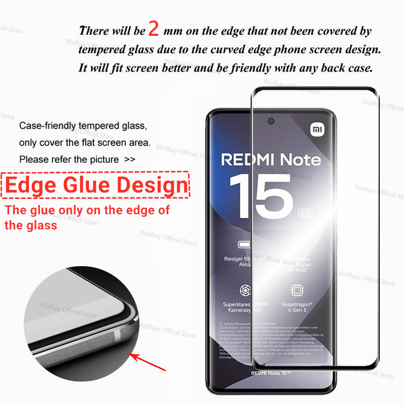 2/4 PCS 3D Curved Edge Glass F - Curved Edge Screen avaliação e preço
