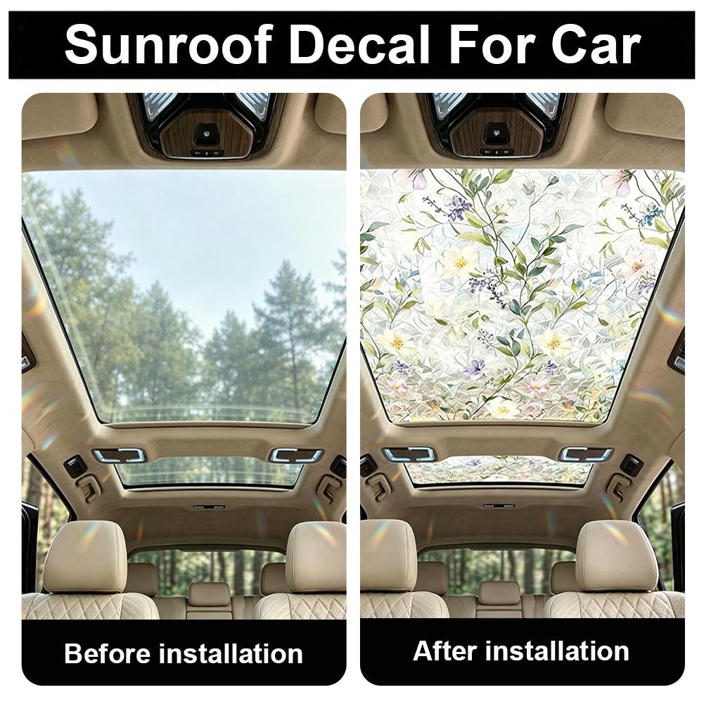Floral Stained Glass Car Sunro - Privacy Screen Protector avaliação e preço