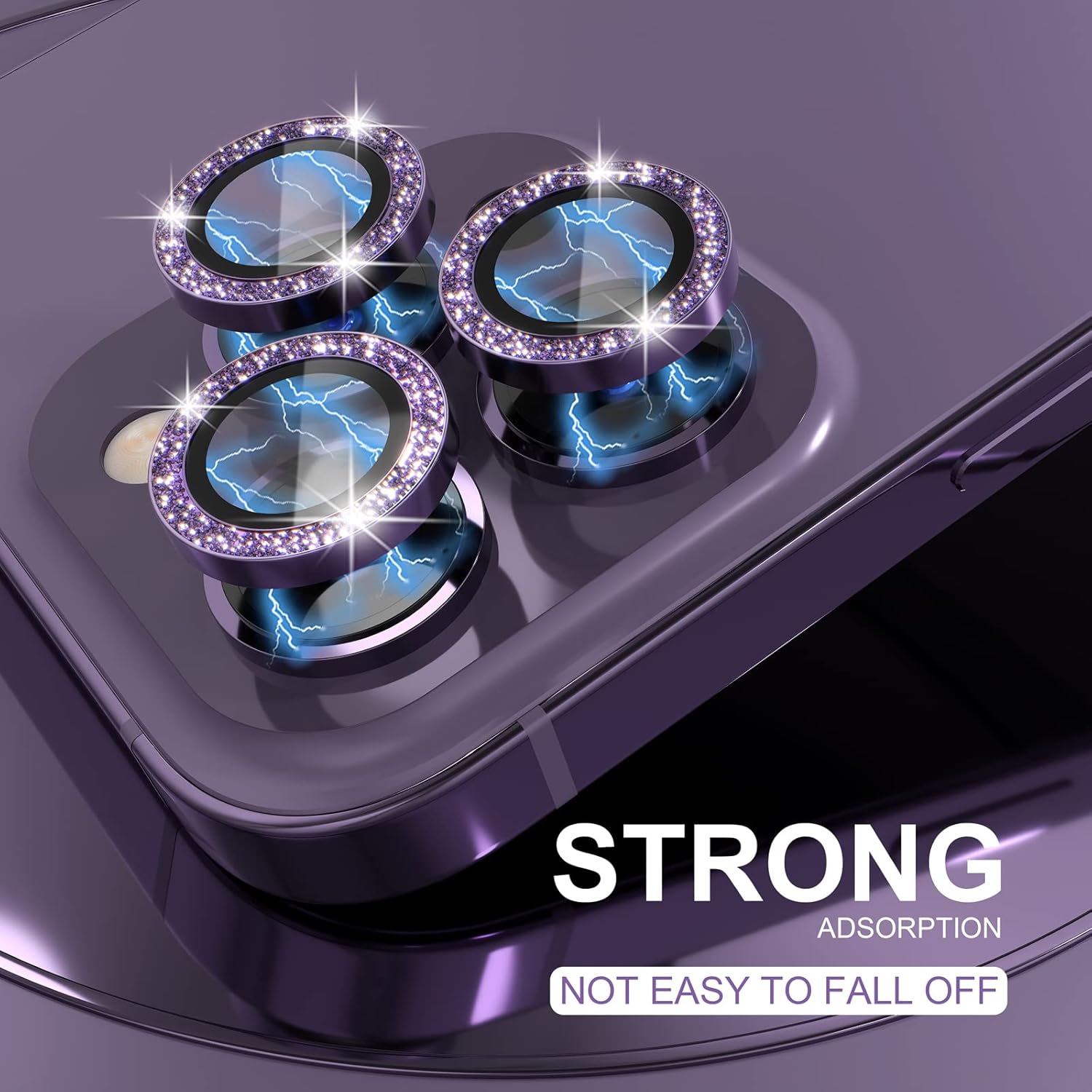 1Set Bling Glitter Purple Came - Tempered Glass Screen 9H avaliação e preço